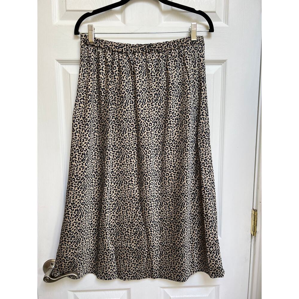 J Crew Leopard Print Satin Midi Skirt